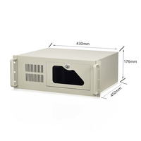 Chasis de ordenador de plástico Industrial ATX montado en rack de 4U, función bloqueable de profundidad de 450mm, fuente de alimentación de PC USB, Stock Industrial