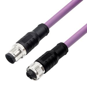 Đầu Nối Cáp PUR PVC Profibus Đực Sang Cái 4pin Mã D IP67 M12 Chống Nước - Product Image 1