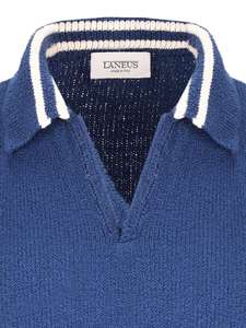 Logotipo personalizado primavera/verano botón cuello manga corta textura lana Golf tejido Polo cuello suéter camisa para hombres - Product Image 2