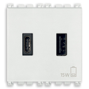 อะแดปเตอร์แปลงไฟ USB A+C 15W 3A 5V สีขาว แบบติดผนัง - Product Image 1