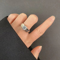 Cincin Kawin Minimalis Perak Sterling 925 dengan Zirkon untuk Pria |   Cincin Perhiasan Zirkon Mewah yang Dapat Disesuaikan 2025
