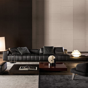 Fabricant de meubles sur mesure à Dongguan, Chine, livraison directe, MOQ 1, canapé sectionnel moderne haut de gamme en cuir nubuck véritable - Product Image 6