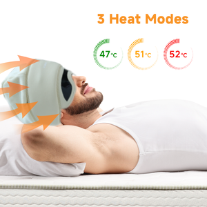Air <span class=keywords><strong>Hot</strong></span> Com press Massage gerät Silent Design Drahtlose Kopf-und Augen massage 35 ° C-45 ° C Wärme entlastung für Migräne und Schlafmittel - Product Image 2