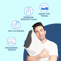 Oreiller Ergonomique Orthopédique en Mousse à Mémoire de Forme pour Soutien Cervical et Nucal, Meilleur Oreiller de Lit Contour pour Dormeurs sur le Côté, le Dos ou le Ventre