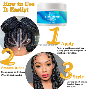 Logo personnalisé femmes cheveux longs perruques tresses Stying Braid Gel <span class=keywords><strong>Locks</strong></span> vendeur de gel de tressage - Product Image 5