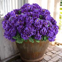 Hananona 6 Buah Bunga Geranium Buatan Tahan UV 10.2cm Set Dekorasi Rumah & Taman Luar Ruangan (Peach)
