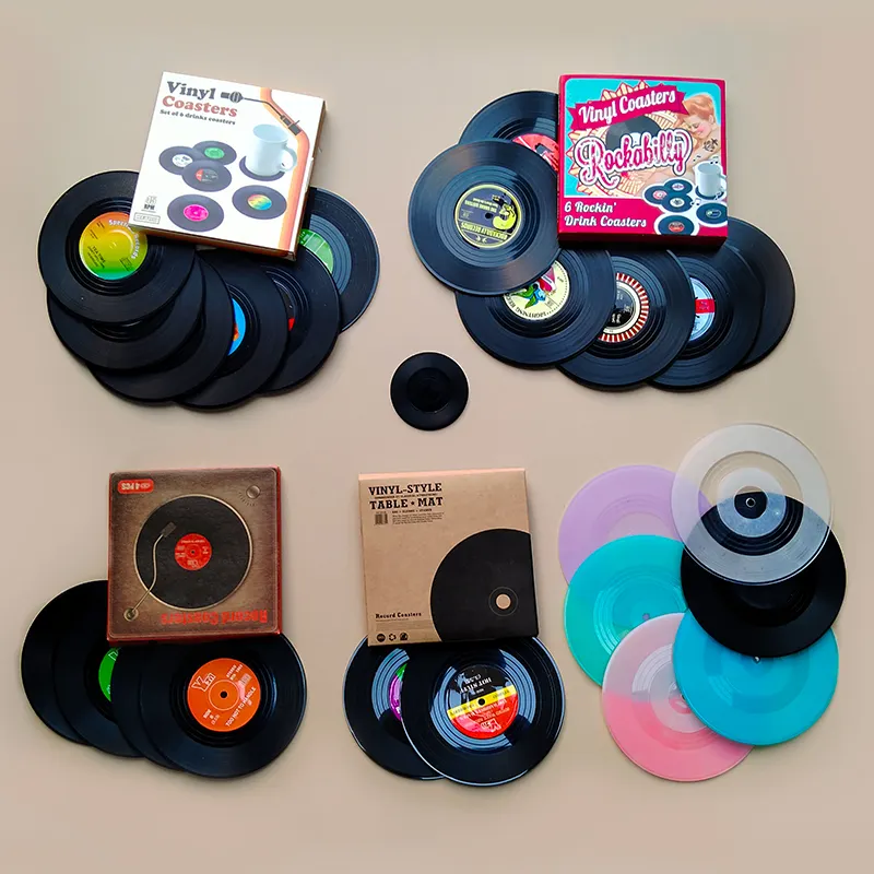 Hard Plastic Vinyl Record Coaster Tafel Mat Onderzetters Voor Drinken Fabriek In Voorraad Lage Moq