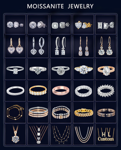 14k 화이트 골드 실험실 재배 다이아몬드 라운드형 5개 스톤 반지 - Product Image 5