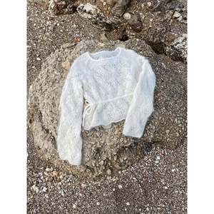 เสื้อสเวตเตอร์โอเพ่นเวิร์คสีเบจ S เสื้อถักสำหรับผู้หญิง - Product Image 3