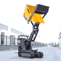 Mini-dumper tout-terrain autochargeur OEM, mini-dumper autochargeur de 500 kg, brouette motorisée hydraulique, mini-dumper sur chenilles