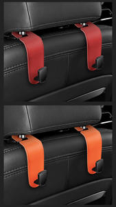 Porte-sacoches de siège de voiture en cuir PU avec crochets d'appui-tête, kit intérieur multicolore pour l'organisation du rangement de la voiture - Product Image 2
