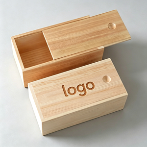 Wholesale Custom logo Unfinished DIY Gift Packaging <strong>Keepsake</strong> Box Storage Pine Bamboo Wooden Boxes with Sliding Lid for Gifts - Product Image 1