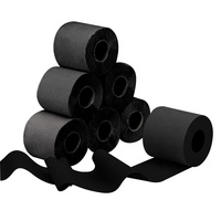 Rouleau de papier toilette noir gaufré imprimé, économique, pour salle de bain