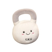 Porte-clés en peluche PP en forme d'haltère, d'haltère kettlebell ou de barre de musculation, décoratif pour salle de sport, hauteur 11-55 cm, cadeau pour hommes, vente en gros