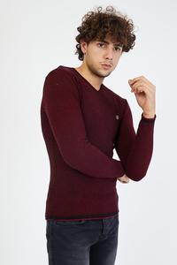 เสื้อสเวตเตอร์คอวีสีดำดีไซน์หรูหราสำหรับผู้ชายเสื้อกันหนาวคุณภาพดีราคาถูก - Product Image 4