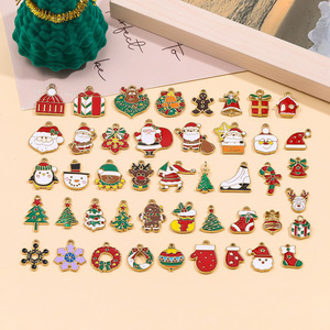 Breloques de Noël en acier inoxydable pour accessoires de bijoux DIY, ensemble de pendentifs décoratifs - Product Image 1