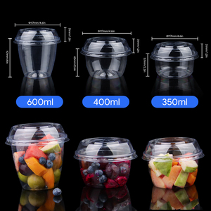 XIEFA Contenitori in Plastica PET da 350ml per Insalata di Frutta con Coperchio Trasparente a Cerniera, Vaschette Trasparenti per Frutti di Bosco Congelati e Verdure - Product Image 4