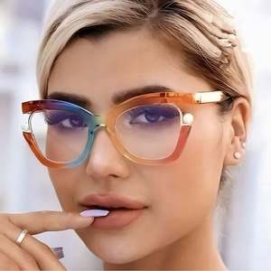 Gafas con Logotipo Personalizado 2025, Monturas Elegantes de Perlas Coloridas con Protección Anti Luz Azul, Montura Grande, Estilo Ojo de Gato para Mujer - Product Image 1