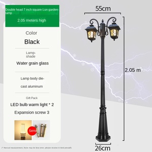 โคมไฟสวนเหล็กติดผนังภายนอก พร้อมหลอดไฟ LED แก้วสีขาวอบอุ่น 2700K IP66 หลอดไฟ A19 แบบไม่ถอดได้ ใช้ไฟ AC 220V ติดตั้งแบบฝัง พร้อมเซ็นเซอร์ตรวจจับความเคลื่อนไหว - Product Image 2