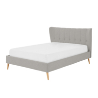 Lit de rangement moderne en velours avec tête de lit haute - Style minimaliste de luxe, design pliable et écologique