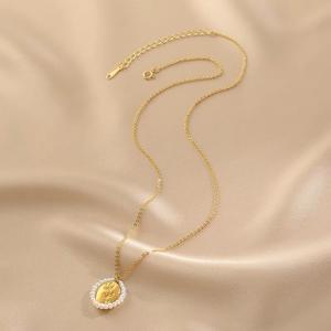 สร้อยคอจี้รูปช่อดอกกุหลาบประดับมุกธรรมชาติสำหรับผู้หญิง ดีไซน์เฉพาะตัว โดดเด่นมีเอกลักษณ์  พร้อมสายคล้องคอ  เหมาะเป็นของขวัญที่สมบูรณ์แบบ - Product Image 3