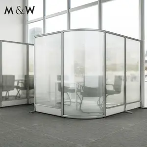 Modular flexible mobile wooden portable wall partition MDF board partition mobile screen divider