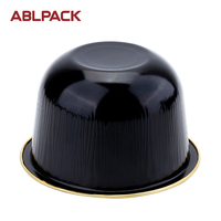 Moule à cupcakes, plateau de cuisson, contenants ronds en aluminium de 170 ml, moules à mini-gâteaux jetables, couvercle en plastique PET, résistant au four, écologique