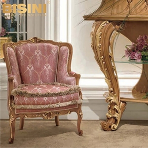 Style <span class=keywords><strong>Baroque</strong></span> Français Traditionnel Palais Royal Princesse Villa En Bois Sculpté Rose Canapé Armsofa Maison Salon Rosy <span class=keywords><strong>Fauteuil</strong></span> - Product Image 3