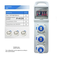 Boîte de distribution portable personnalisée haute résistance en PC, résistante aux tremblements de terre, 3 prises 16A, prise industrielle 1P+N 32A RCD+3 MCB IP54