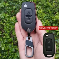 Étui en cuir pour clé de voiture Renault Logan 2 Stepway Sandero Duster 2019 2020, porte-clés, coque de protection, accessoires de voiture