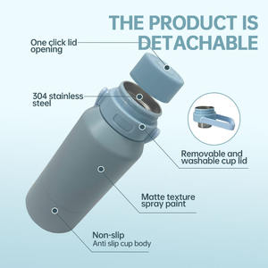 Vendita calda bottiglia regalo all'ingrosso massa portatile pallone sottovuoto isolato spingere bottiglia di acqua aperta con infusore di tè e ciotola inferiore - Product Image 3