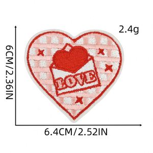 Nuevo parche termoadhesivo bordado de letras y corazón, en colores rojo y rosa, con diseño 'Nice Day' y 'Love', para decoración de ropa, sombreros y como regalo - Product Image 5