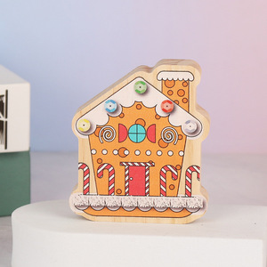 Adornos navideños de madera para el hogar, artesanía sin terminar para decoración, venta al por mayor - Product Image 4