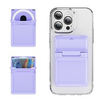 Coque arrière pour Apple 18 17 16 15, avec support de carte PC à forte aspiration magnétique, trou pour cordon et impression du logo