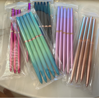 UNA GELLA – Lot de 5 stylos liner professionnels pour nail art, métalliques, avec pinceaux fins pour détails de vernis gel, tailles 7-25 mm