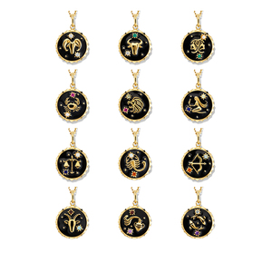 Collar con Colgante Cósmico Gemnel, Plata de Ley 925, Baño de Oro Vermeil, Amuleto Celestial, Joyería Astrológica - Product Image 1