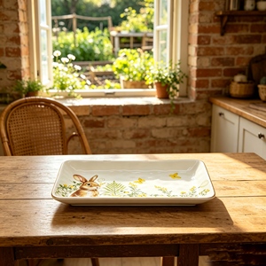 <span class=keywords><strong>Assiette</strong></span> en céramique <span class=keywords><strong>blanche</strong></span> de style vintage avec motif de fleurs jaunes et de papillons, forme <span class=keywords><strong>octogonale</strong></span> géométrique, plat de service pour le thé et les pâtisseries - Product Image 6