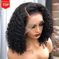 Perruque Bob Frontale Lace Transparente HD 13X4 Cheveux Humains Vierge Prix Usine, Perruque Bob Courte Style Jerry Curl Cheveux Naturels du Vietnam pour Femmes