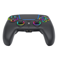 Control Inalámbrico BT con Iluminación RGB de Seis Ejes y Botones de Disparo Traseros con Motor de Vibración para PS5 y PC