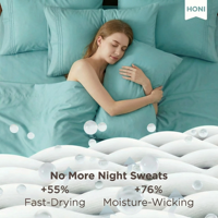 HONI Lot de 4 pièces de literie en gros avec housse de couette respirante, rafraîchissante et infroissable, certifiée OEKO-TEX, Global Source D