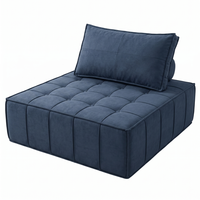 Fauteuil Modulaire Contemporain en Tissu Tofu, Chaise Sans Accoudoirs avec Coussins Profonds, Canapé Rembourré pour Appartement et Salon