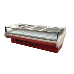 Taze et vitrin satılık ticari taze sebze soğutucular servis tezgahı açık vitrinli buzdolabı et dondurucu