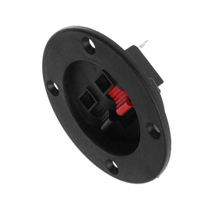 Terminal rond tasse connecteur pièces pince à ressort Double reliure poste vis fil or voiture Subwoofer haut-parleur boîte noir - Product Image 1