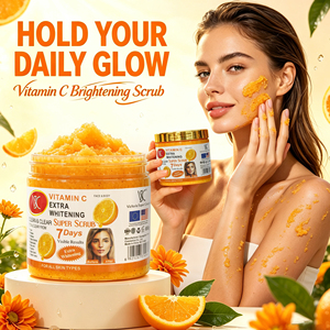 Super Scrub Gommage Corporel à <span class=keywords><strong>la</strong></span> Vitamine C 7 Jours au <span class=keywords><strong>Sel</strong></span> Marin Exfoliant Liquide avec Curcuma Extra Blanchissant et Soin Anti-Taches Noires 650g - Product Image 1