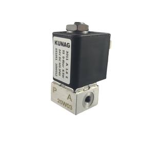Vanne solénoïde miniature Kunag 3011 A 1.6 E 24V DC 6.5W pour gaz et liquides, interface M5 - Product Image 1