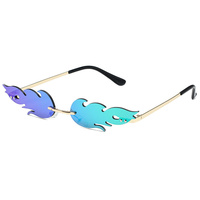 Lunettes de soleil Flamme de feu, Lunettes de soleil fantaisie Flamme de feu, Lunettes de soleil sans monture pour femmes et hommes