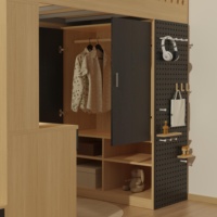Lit superposé en bois avec rangement, armoire, bureau d'étude, lit superposé multifonctionnel moderne pour enfants, utilisé dans la chambre à coucher, l'appartement
