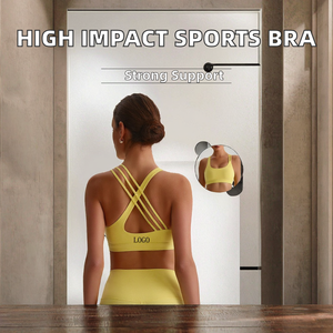 Wholesale Plus Size Adjustable Shockproof High for Yoga <b>Sports</b> <b>Bra</b> Custom Logo Breathable Quick Dry CrissCross Design for - Product Image 2