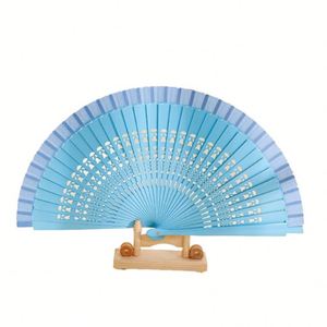 Éventail pliant classique en bambou Guansen, motif ange, art populaire espagnol, décoration intérieure écologique, vente en gros - Product Image 1