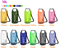 Mochila Impermeable Transparente Personalizada de 10 L para Senderismo, Camping y Trekking, Bolsa Seca para Traje de Baño, Juego de Bolsas Secas para Actividades al Aire Libre